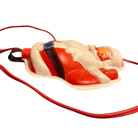 Vintage MCM Santa Claus Light-Up Wall Decoration With Cord Plastic - Picture 3 of 5